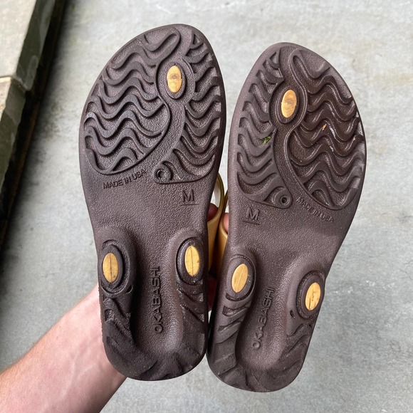 Okabashi Womens Brown Thong Sandals Flip Flops Size M Arch Support Non-slip - Picture 4 of 5